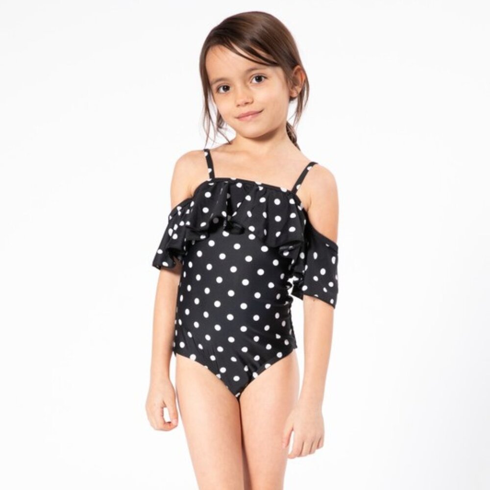 Girls Polka-Dotted Ruffle One Piece -Hostess Pick!🎉🥳
